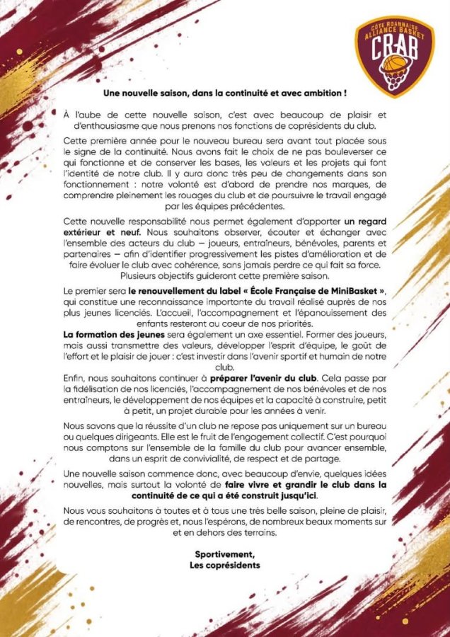 Le mot des presidents